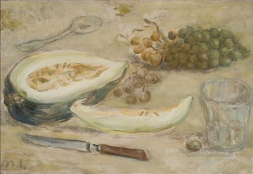 Russian Painting - STILL LIFE WITH MELON AND GRAPES Russian